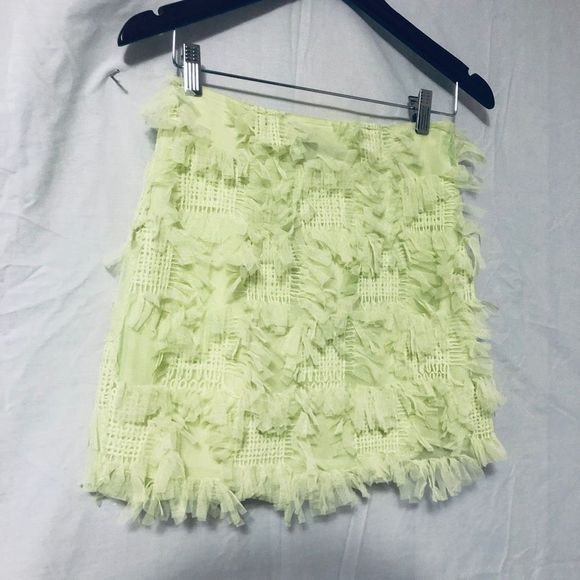 Asos Edition Women's Yellow Textured Mesh Mini Skirt Size 2 NWT - Picture 2 of 14